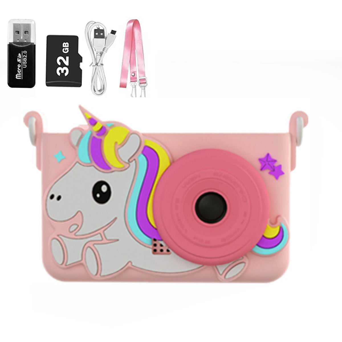 Unicorn Kids Camera 1080P HD Dual Lens Digital Camera Ages 3–12