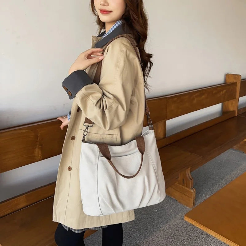 Women's Canvas Crossbody Tote Bag | Adjustable Strap Canvas Crossbody Bag Nixie