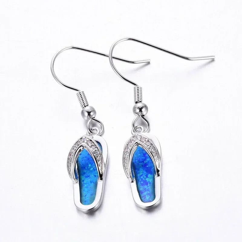 White Simulated Opal Stud Earrings – Lead & Nickel Free Stud Earrings Nixie