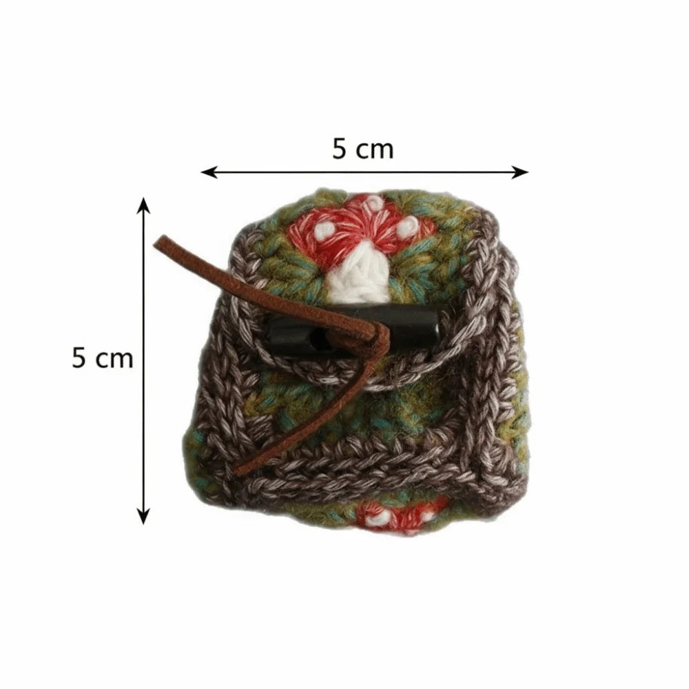 Hand-Crocheted Mushroom Earphone Bag – Cute Knit Pouch Crochet Earphone Pouch Nixie