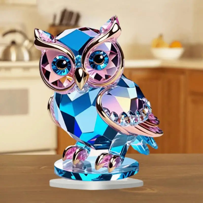 Crystal Acrylic Owl Desktop Ornament | Animal Home Decor Desktop Ornament Nixie