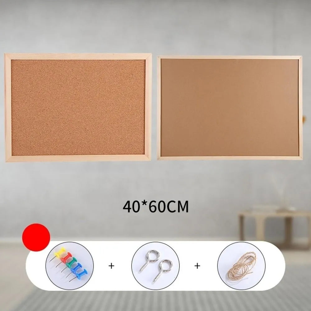 Wooden Frame Cork Bulletin Board – Hanging Memo Display Board Cork Bulletin Board Nixie