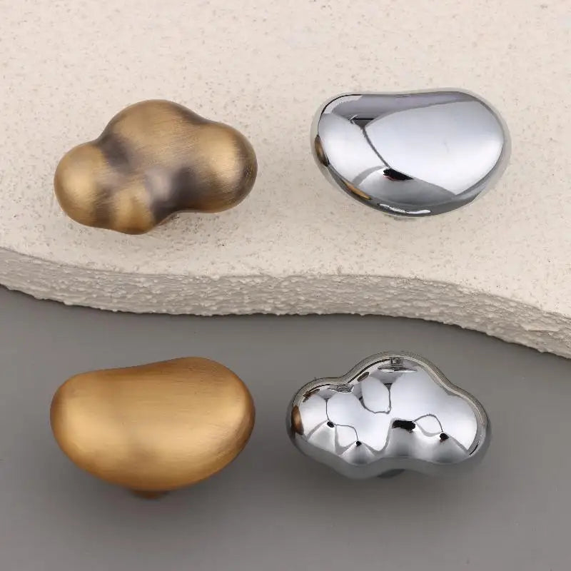 Zinc Alloy Cabinet Handle Bright Silver Single Hole Drawer Pull