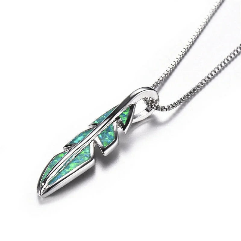 Red Feather Pendant Necklace – Mood Tracker Jewelry for Women Pendant Necklace Nixie