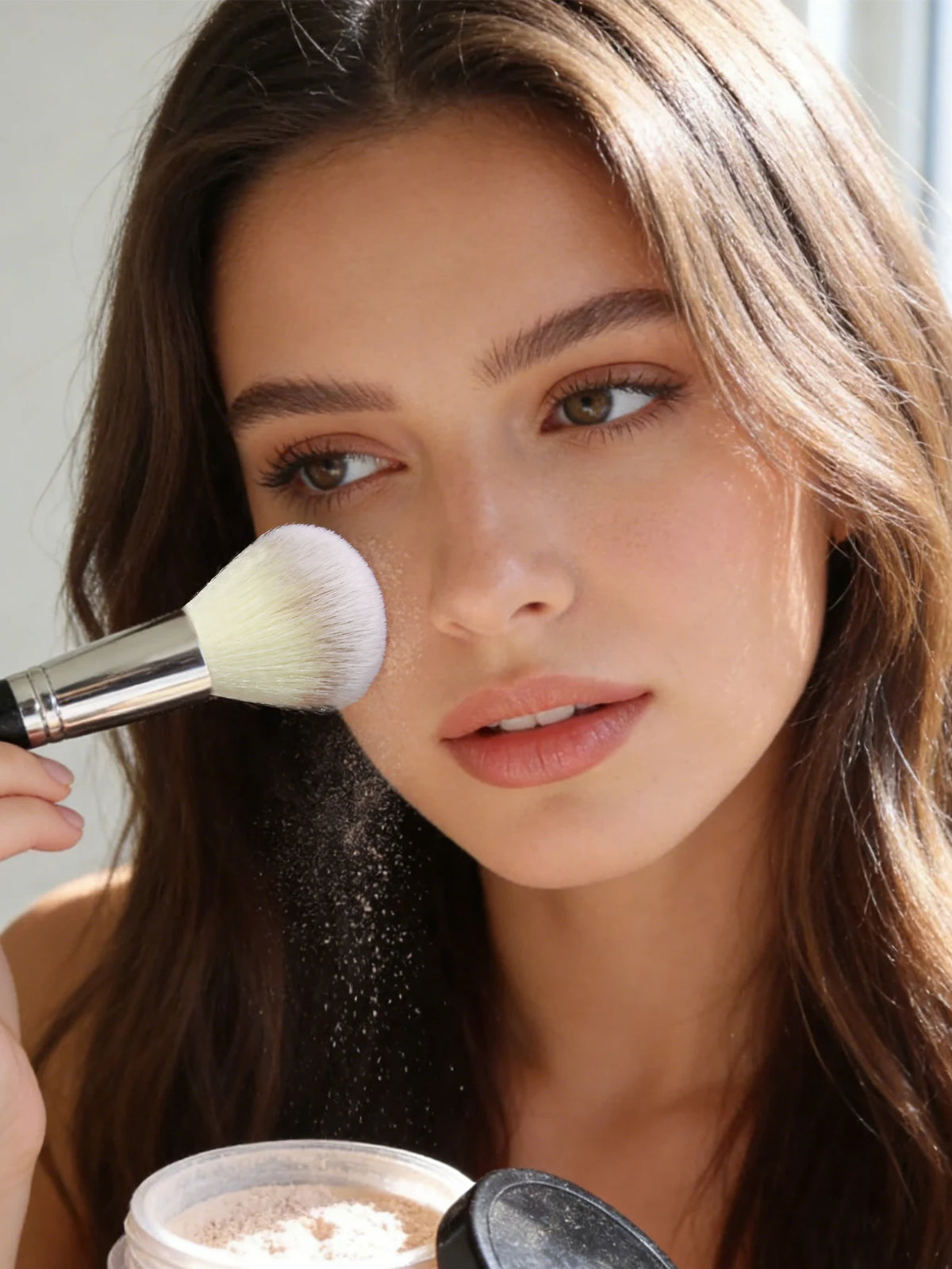 Three-Color Blush & Contour Brush – Wood Handle Makeup Tool Makeup Contour Brush Nixie