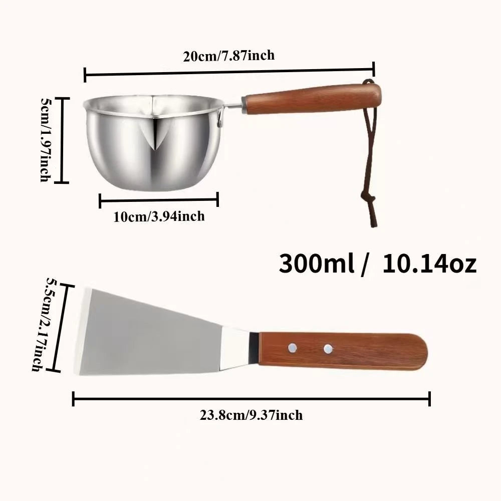 10oz Stainless Steel Pot & Cake Spatula – 2-Piece Kitchen Set Kitchen Tool Set Nixie 2PCS