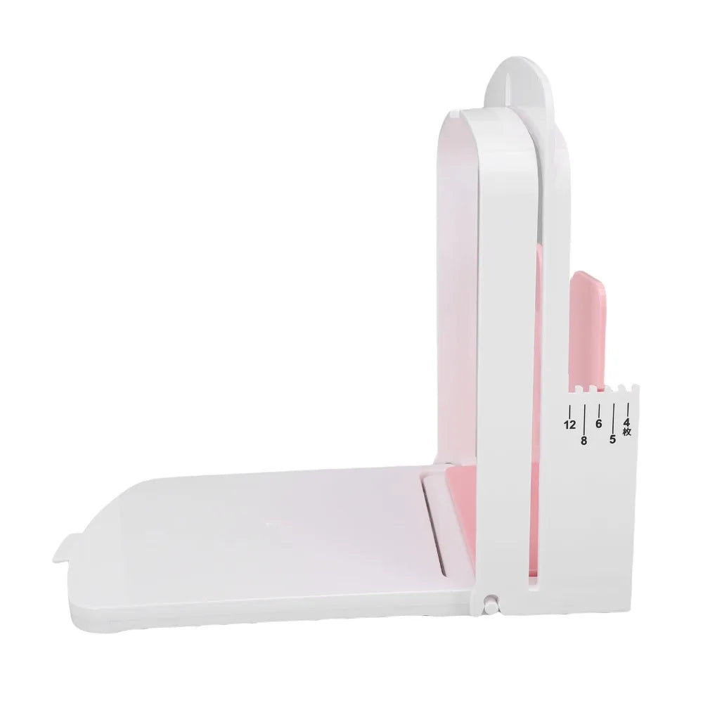 Foldable Bread Slicer Guide – 5 Thickness Modes | Pink & White