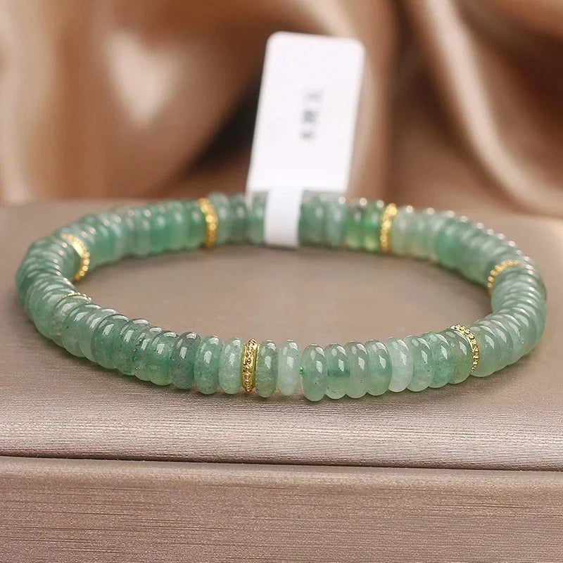 Natural Dongling Jade Abacus Bead Bracelet – Green Crystal