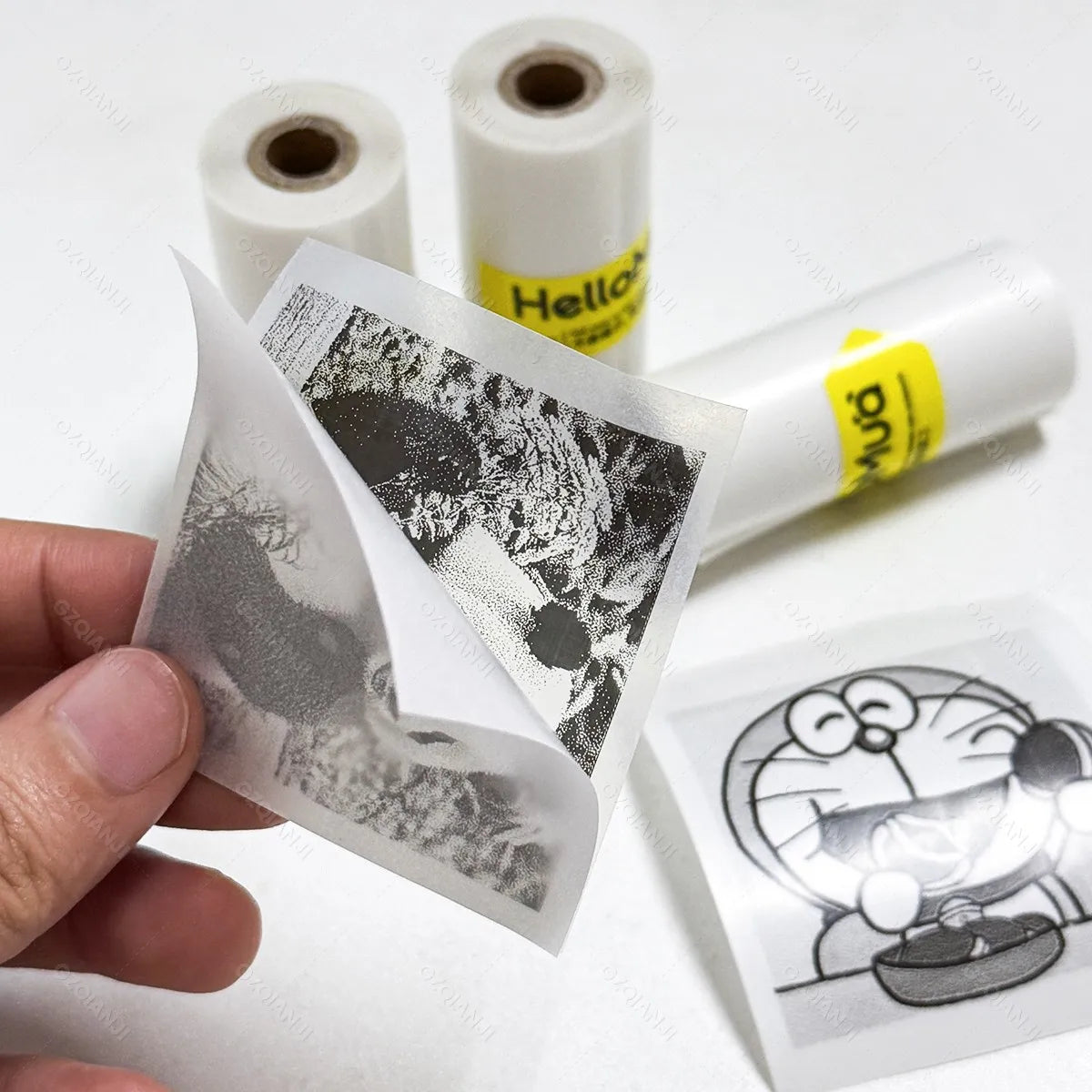 Transparent Thermal Label Paper Rolls for 57/58mm Mini Printers