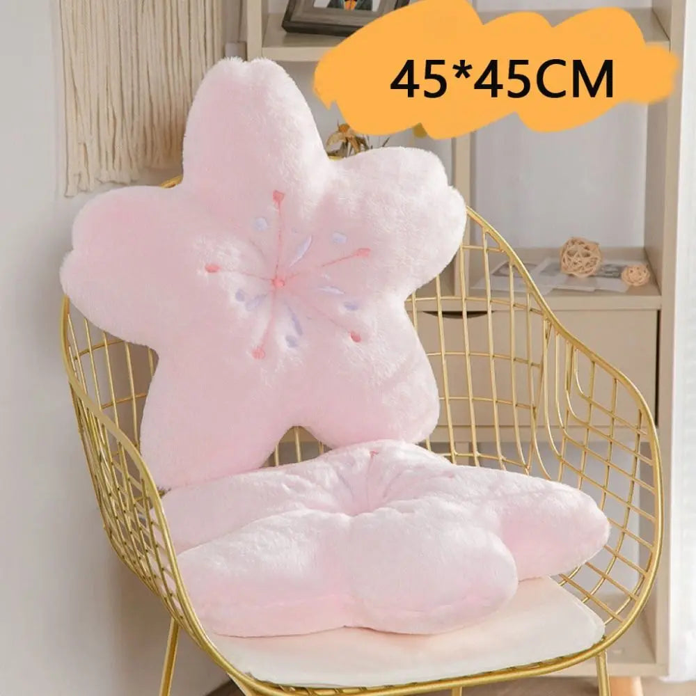 Kawaii Cherry Blossom Plush Pillow 45cm Pink Sakura Cushion Decorative Plush Pillow Nixie