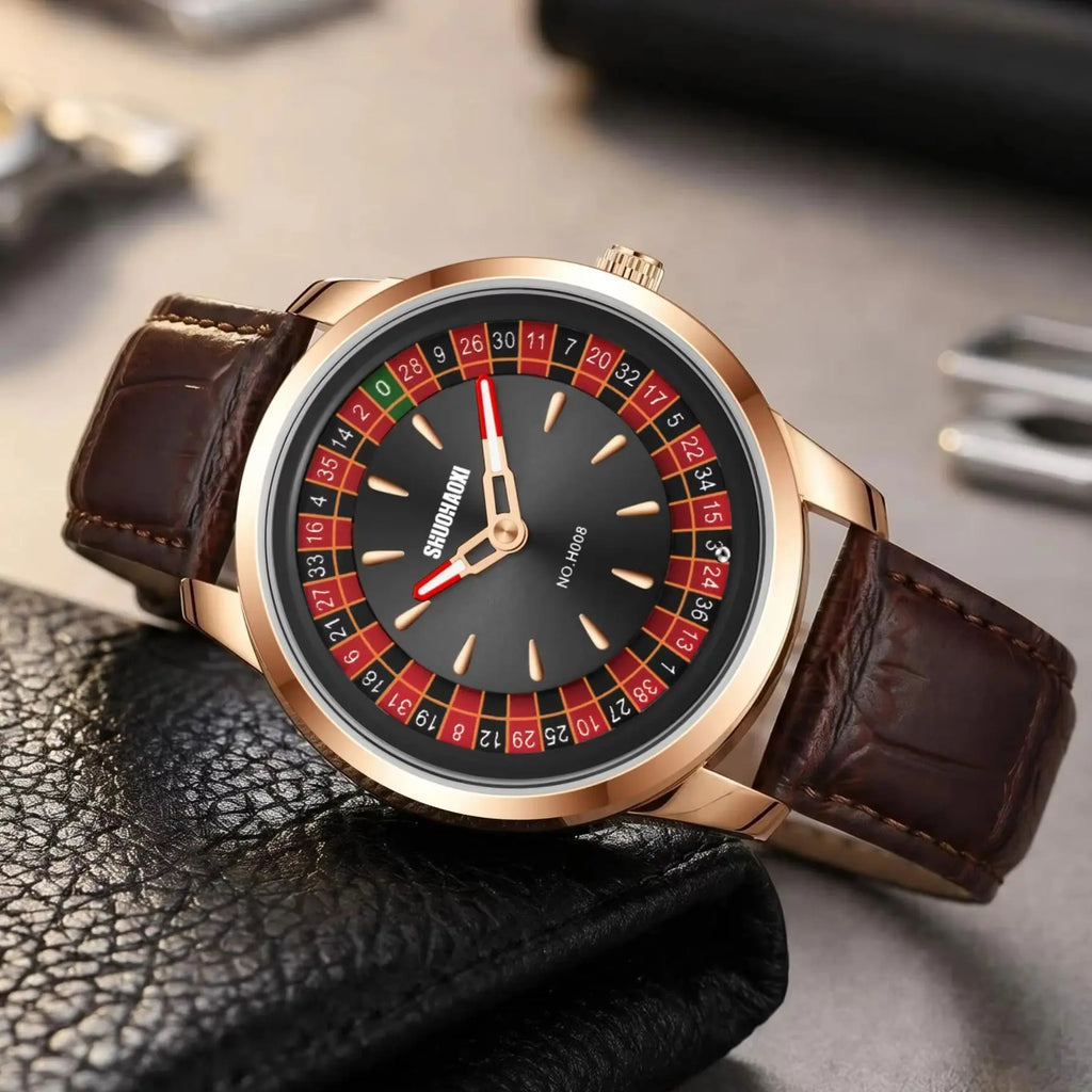 Roulette Poker Design Fashion Quartz Watch – Leather Band
