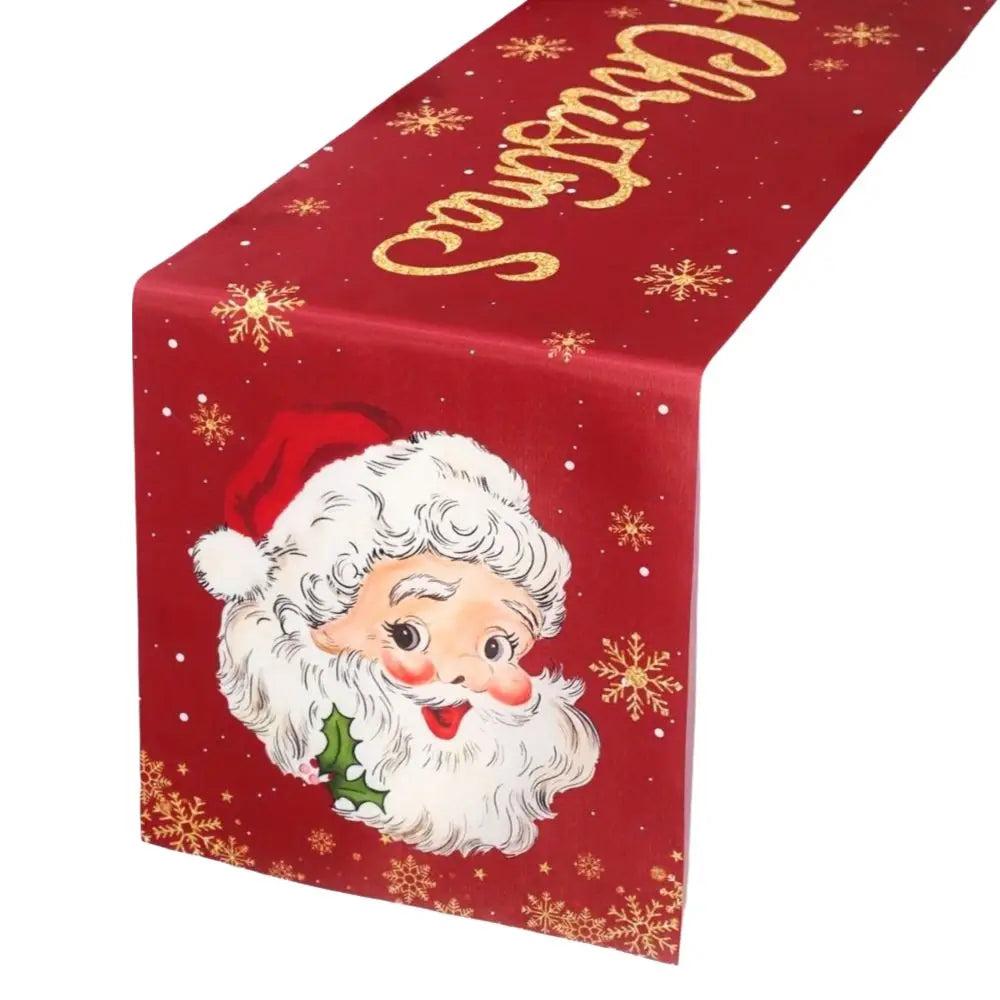 Christmas Table Runner – Santa, Snowman & Elk Holiday Decor Christmas Table Runner Nixie