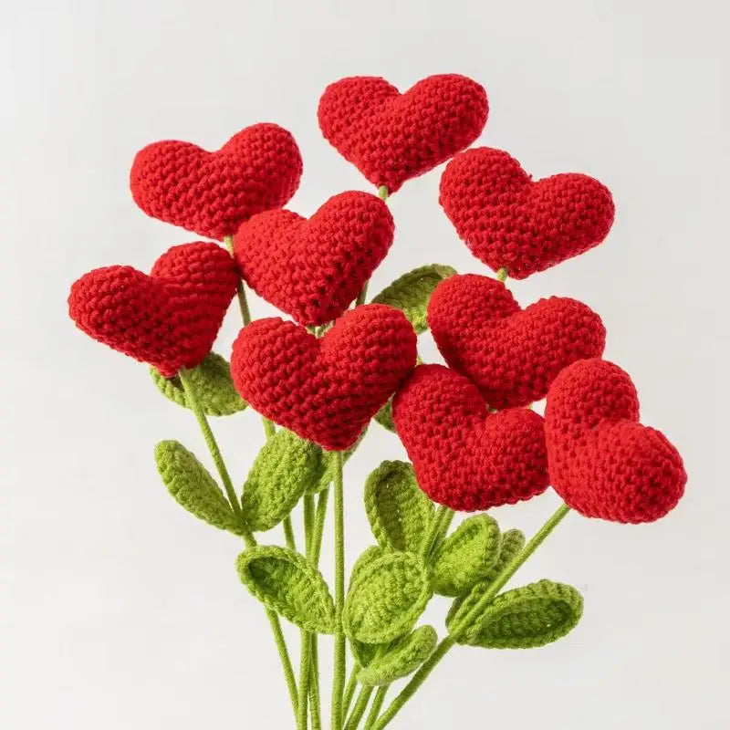 Handmade Crochet Heart Bouquet – Yarn Love Flowers Gift Crochet Flower Bouquet Nixie
