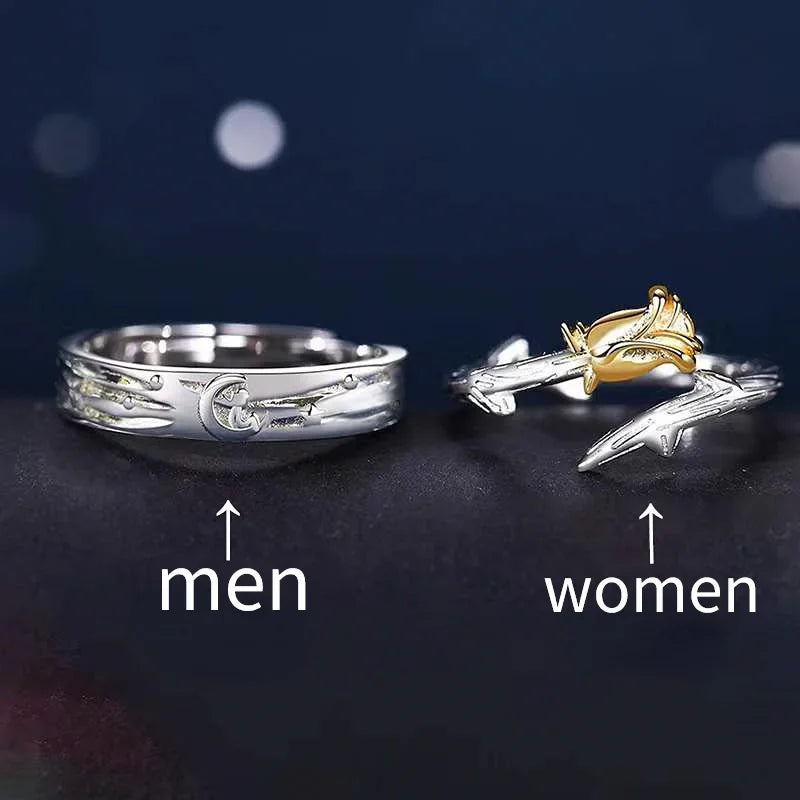 2Pcs Retro Tibetan Silver Eagle Head Rings – Vintage Unisex Set Fashion Ring Set Nixie