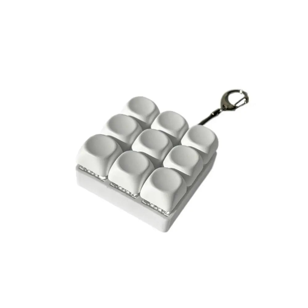 DIY Keyboard Keycap Fidget Keychain Clicker Toy – 4 or 9 Keys Fidget Keychain Toy Nixie