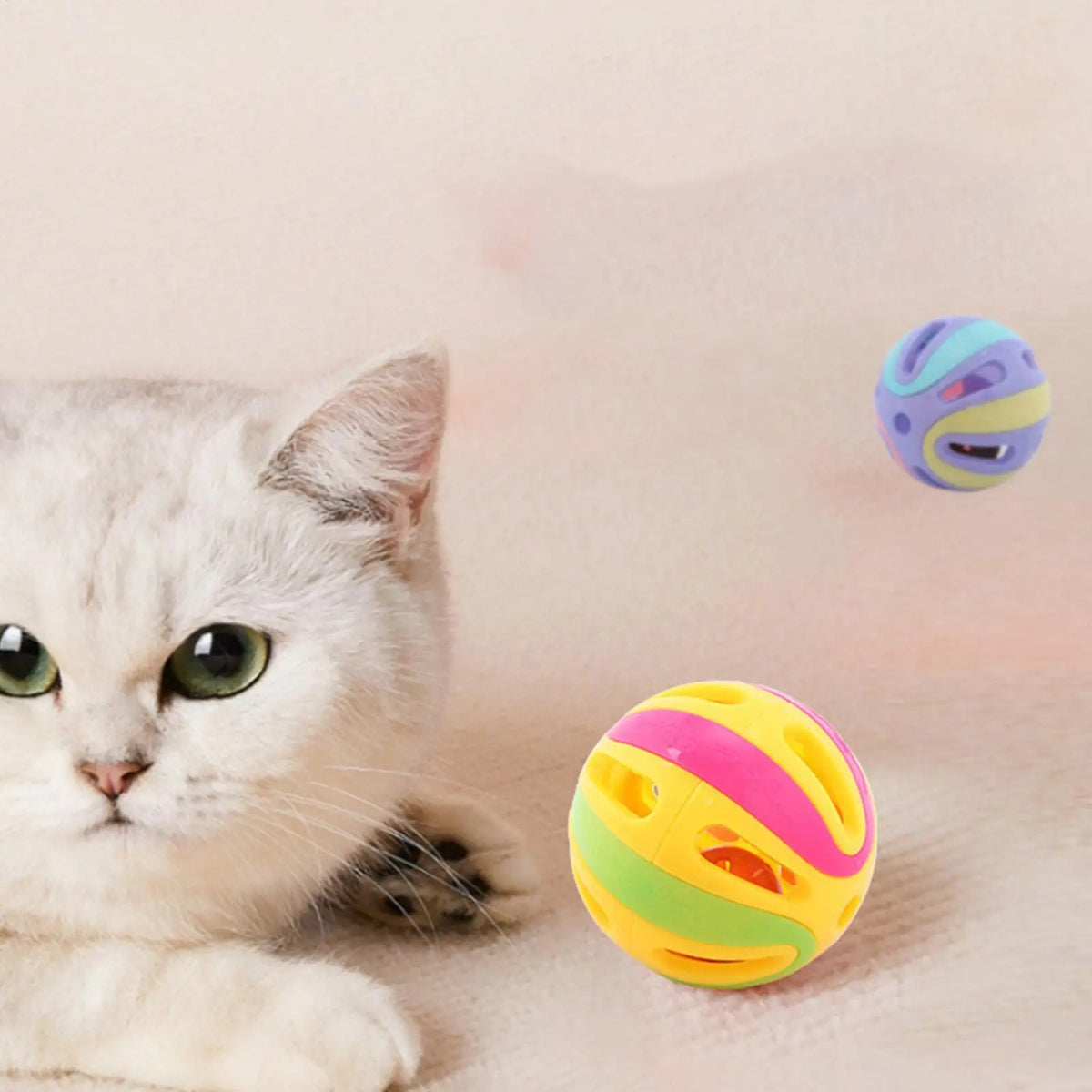 Jingle Bell Cat Toy – Colorful Hollow Ball 4.8CM | Cat Bell Ball Cat Bell Toy Nixie Default Title