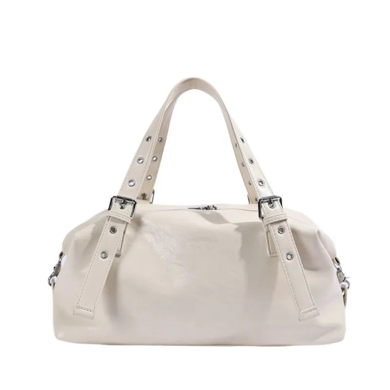 Vintage Distressed Soft Leather Boston Shoulder Bag for Women Leather Shoulder Bag Nixie
