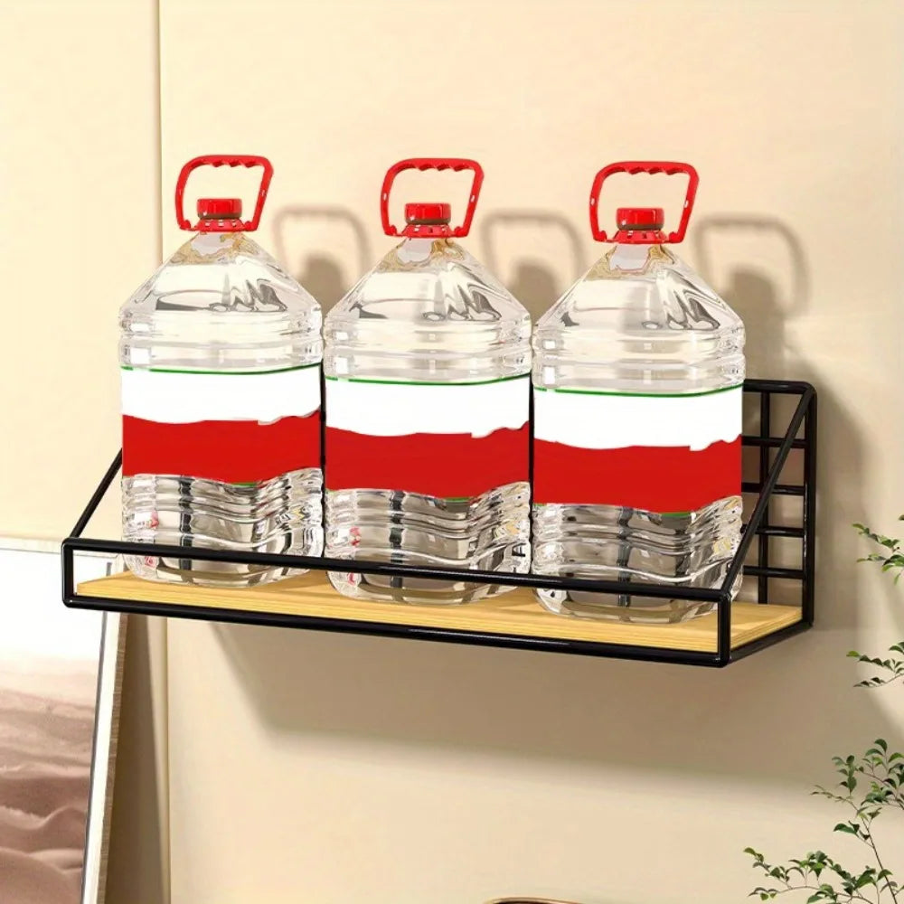 Wall Mounted Metal Storage Basket Floating Shelf Rack Organizer