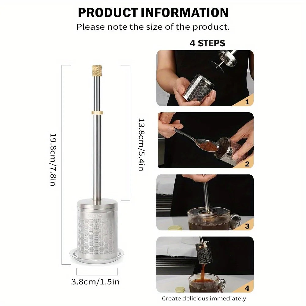 304 Stainless Steel Coffee & Tea Press Filter – Travel Size Coffee Tea Press Filter Nixie