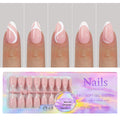 150pcs French Press On Nails – Medium Short Fake Nail Tips Press On Nails Nixie 06