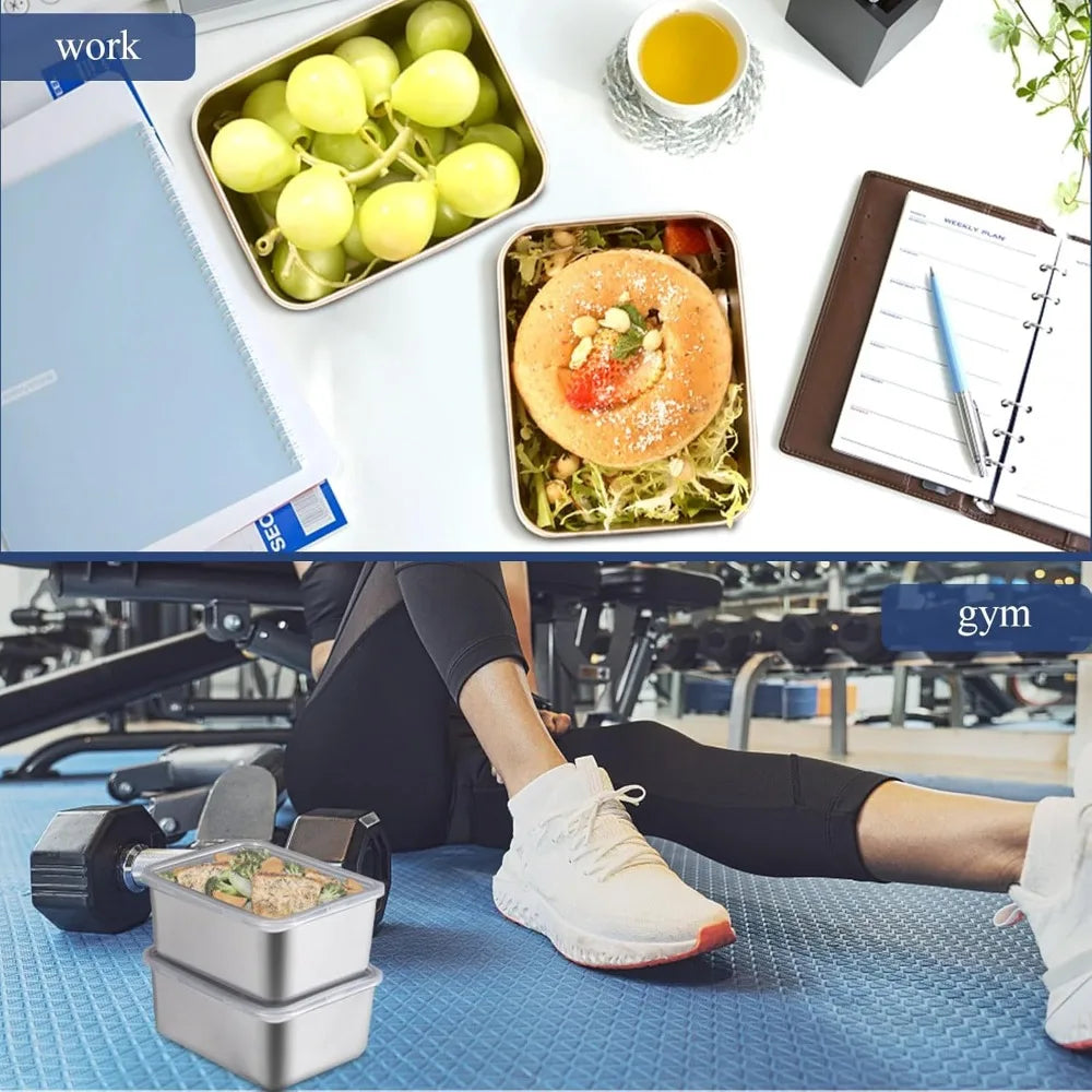 Stainless Steel Food Containers with Lids – Reusable Snack Box Food Storage Container Nixie