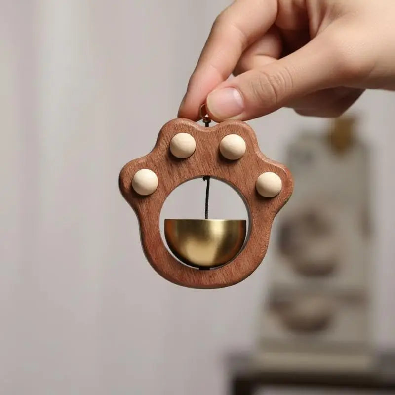 Cat Paw Wind Chime Doorbell – Cute Brass Bell Door Alert Wind Chime Doorbell Nixie