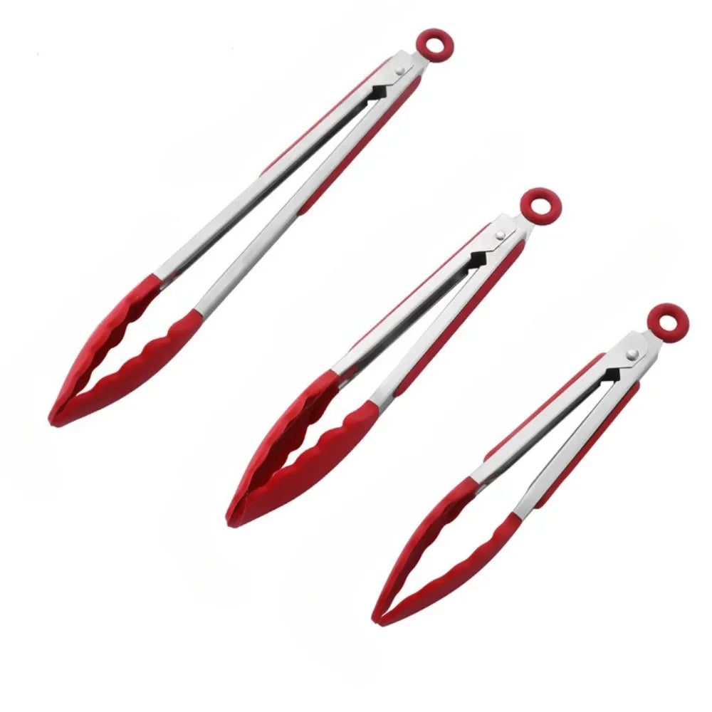 Silicone Kitchen Tongs 7/9/12" BPA Free | BBQ Grill Cooking Kitchen Cooking Tongs Nixie