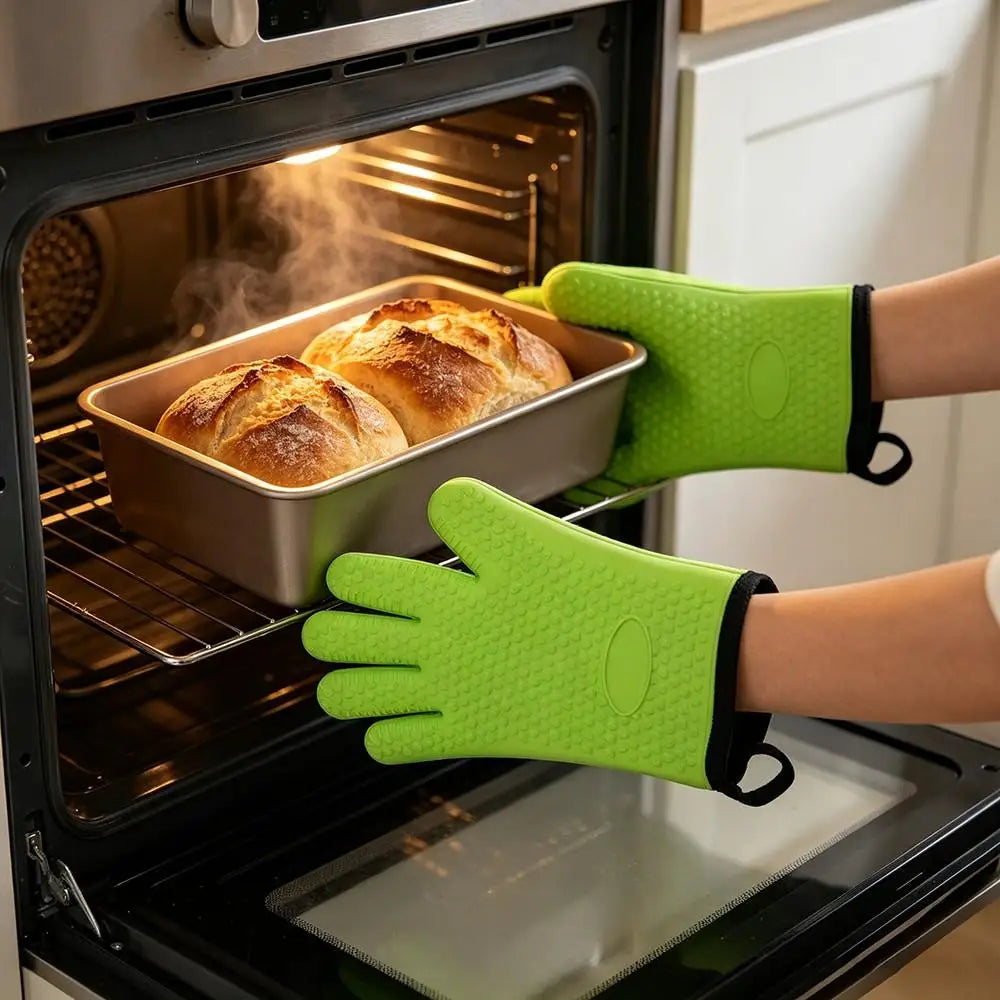 Silicone Oven Mitts Cotton Liner – Heat Resistant to 500°F Oven Mitts Nixie