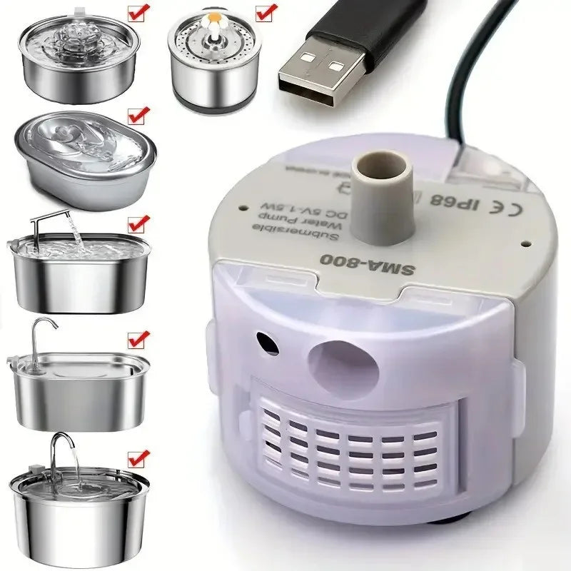 USB Replacement Water Pump for Cat Pet Fountain Dispenser
