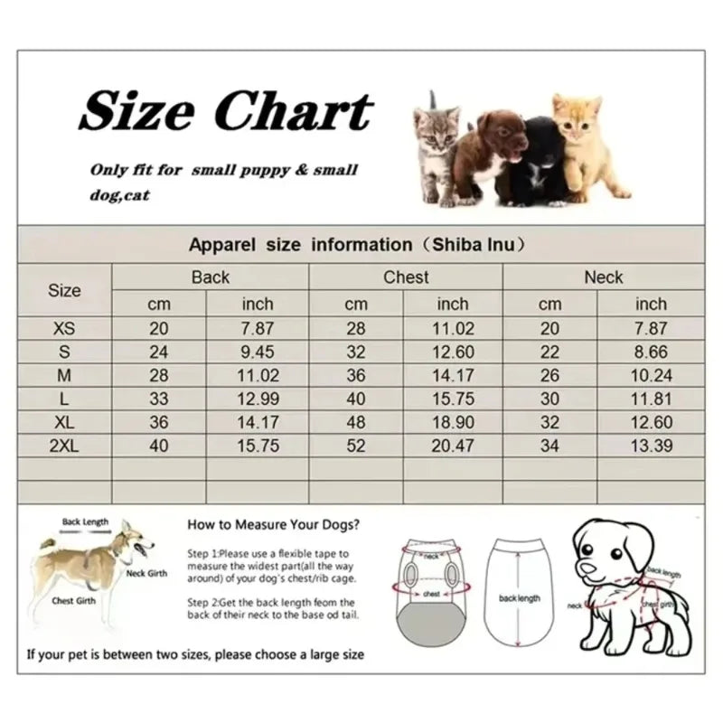 Warm Fleece Jacket Vest for Small Dogs & Cats – Winter Coat