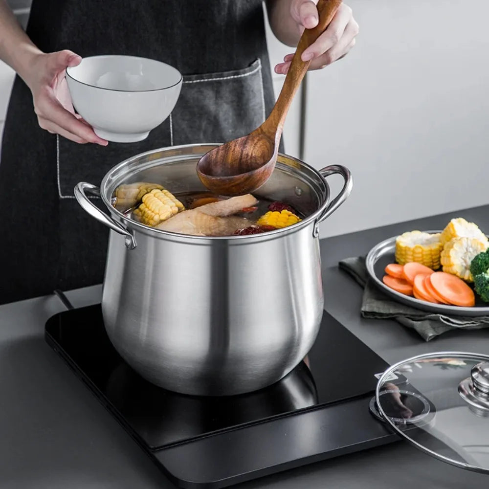 FEB.WIND 5L Stainless Steel Stock Pot with Lid | Soup Pot Stock Pot Nixie