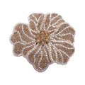 3D Rhinestone Rose Flower Patch – Sew-On DIY Applique Craft Sew-On Applique Patch Nixie Light Gold