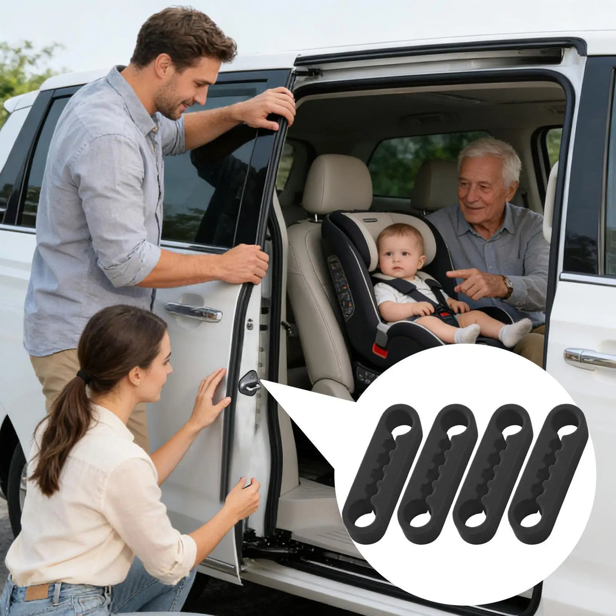 4-Pack Silicone Car Door Damper Cushion Pads – Easy Install Car Door Damper Nixie