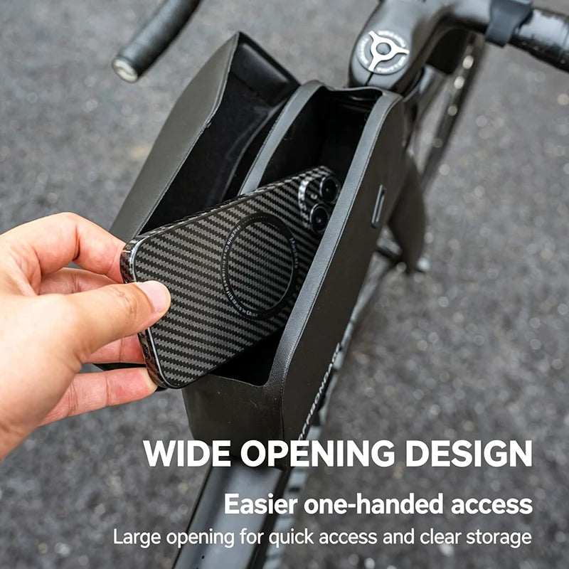 OFFBONDAGE Magnetic Waterproof Bike Top Tube Bag – 1.2L TPU Bike Frame Bag Nixie