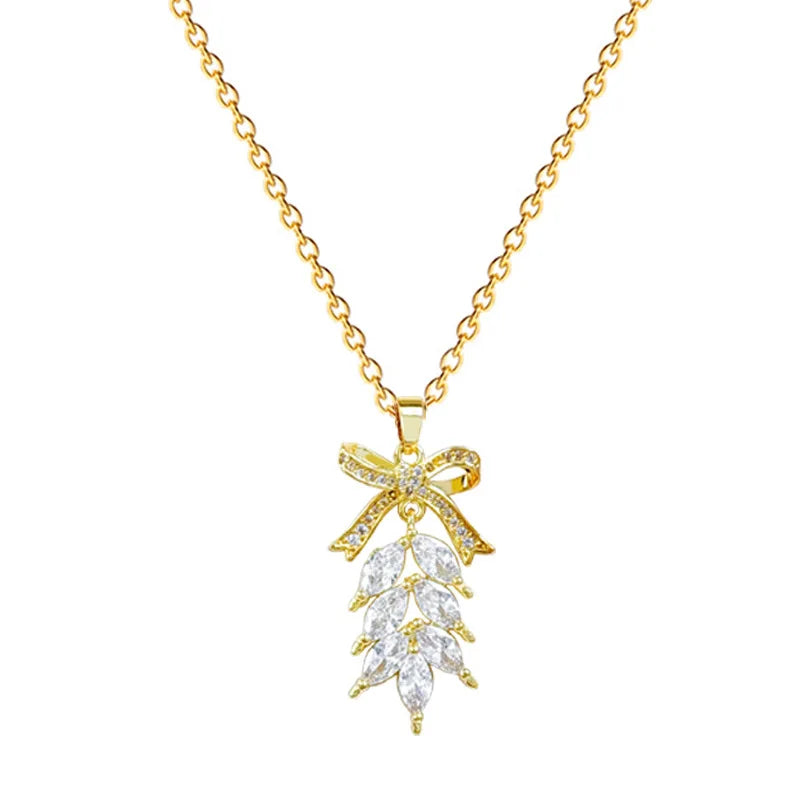 Butterfly Bow Knot Gold Choker Necklace – Stainless Steel