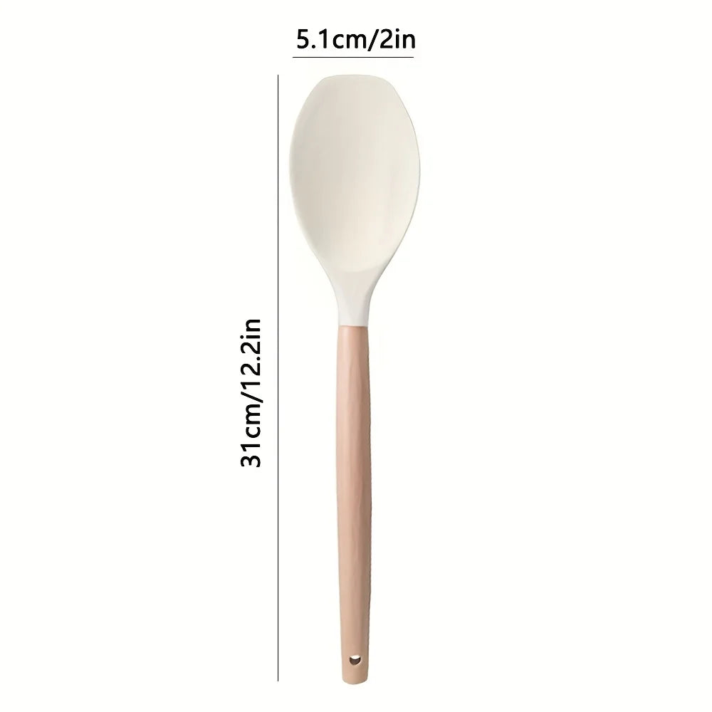 2pcs Silicone Spatula Spoons with Wooden Handle | Non-Stick Silicone Kitchen Utensils Nixie
