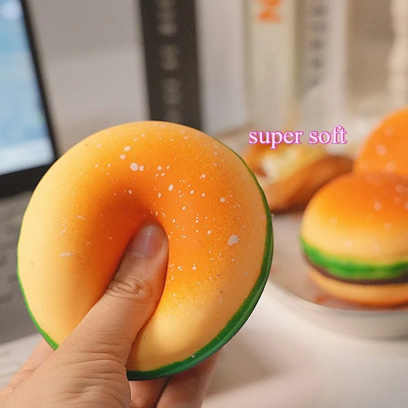 Burger Squishy Toy – Slow Rebound Soft Foam Fidget Squeeze Squishy Fidget Toy Nixie