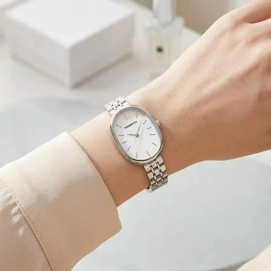 REBIRTH Retro Oval Roman Numeral Women's Quartz Watch Women's Quartz Watch Nixie