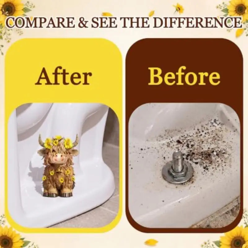 Resin Highland Cow Figurine Set – Sunflower Farmhouse Decor Resin Figurine Nixie