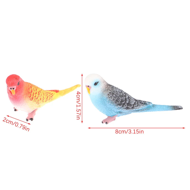 Simulation Parrot Figurine Miniature Ornament & Photography Prop Miniature Bird Figurine Nixie