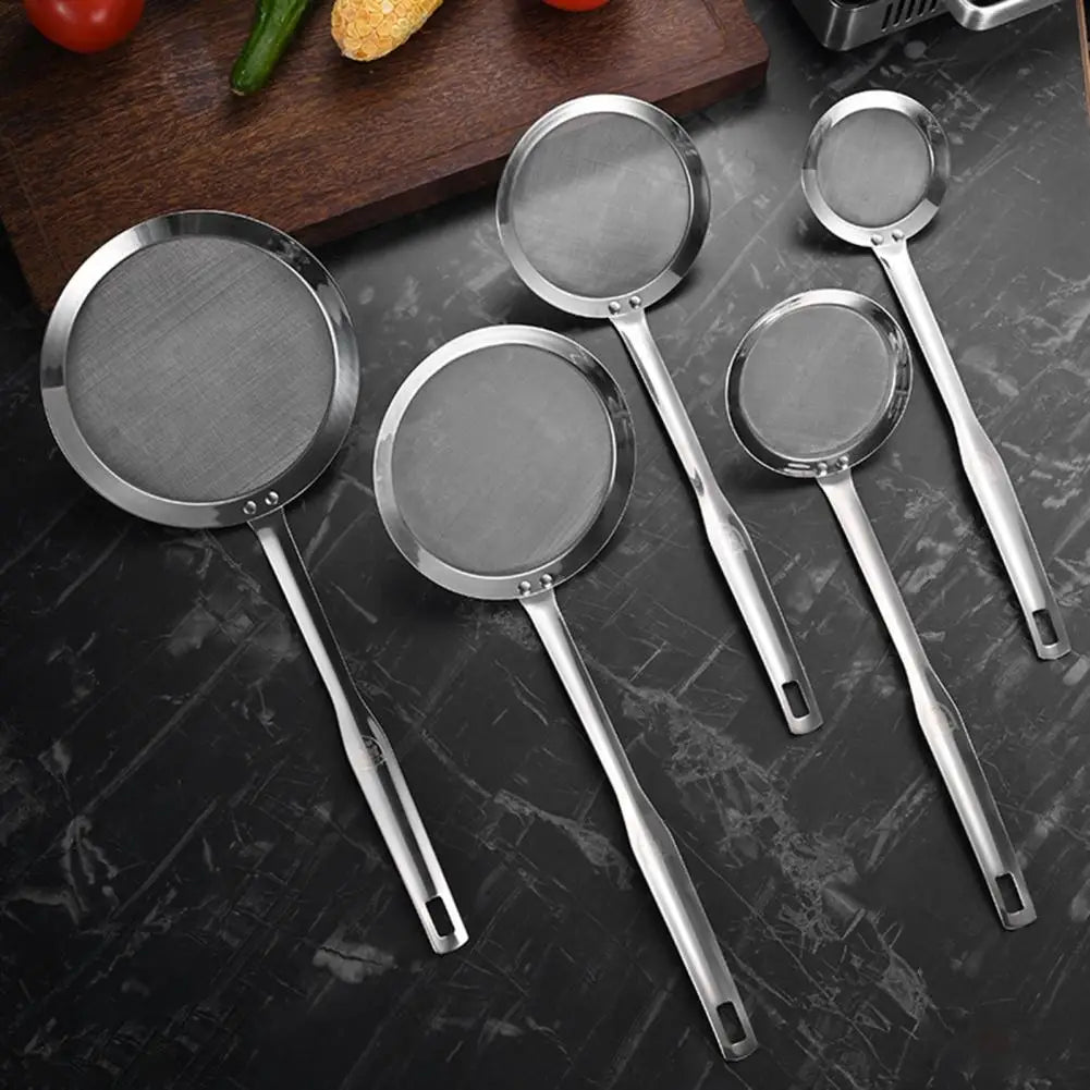 Stainless Steel Fine Mesh Skimmer – Long Handle Strainer Spoon Mesh Skimmer Strainer Nixie