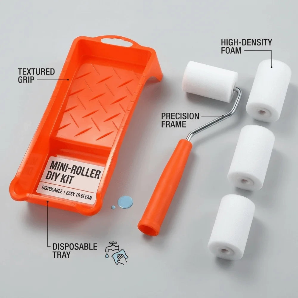 2-Inch Foam Paint Roller Set – Anti-Drip Wall Painting Kit Paint Roller Set Nixie
