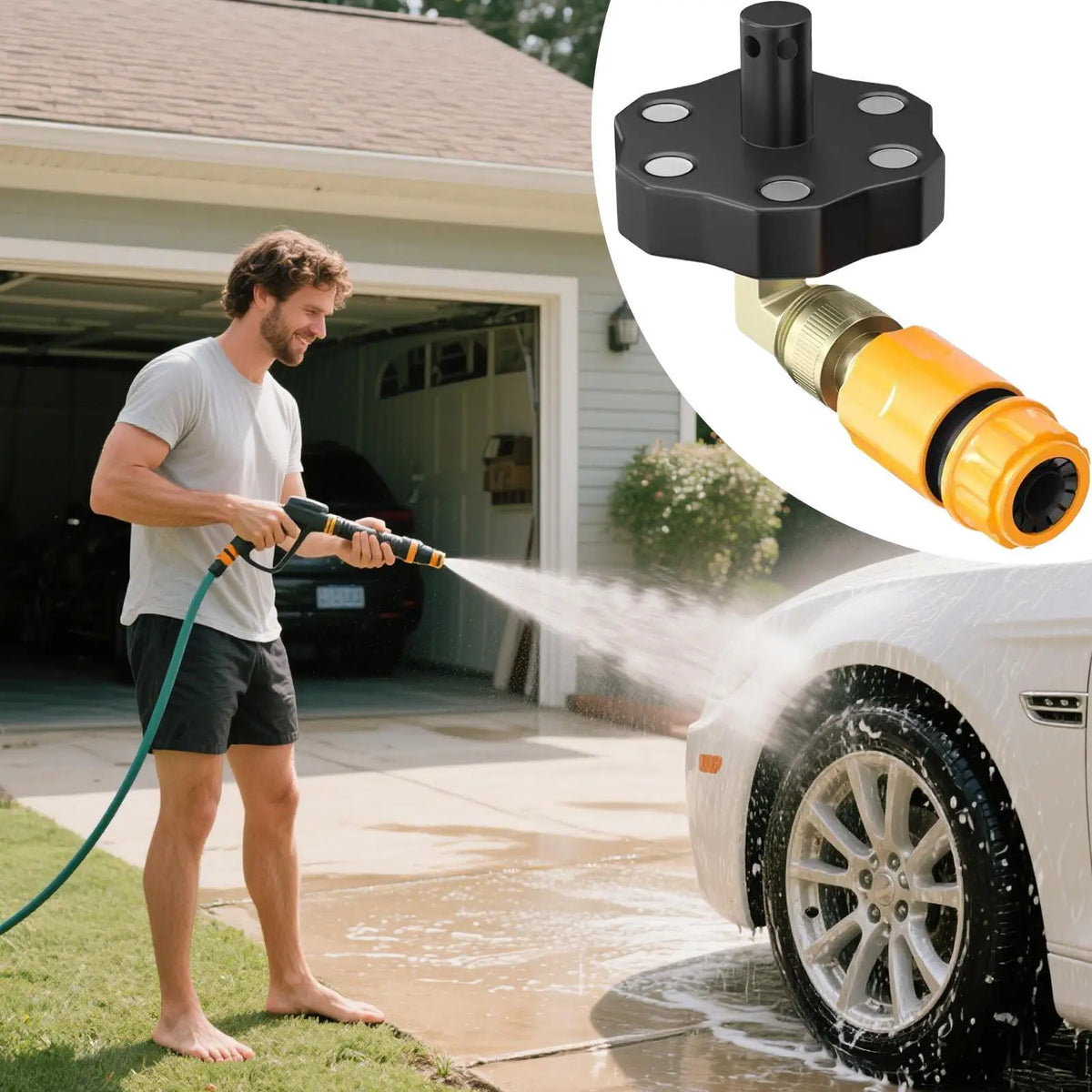 360° Rotating Chassis Flusher Kit | Magnetic Undercarriage Cleaner
