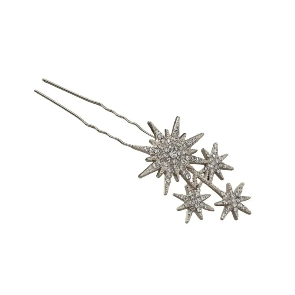 5-Piece Rhinestone Retro Hairpin Set – Star Moon Snowflake Rhinestone Hair Clips Nixie