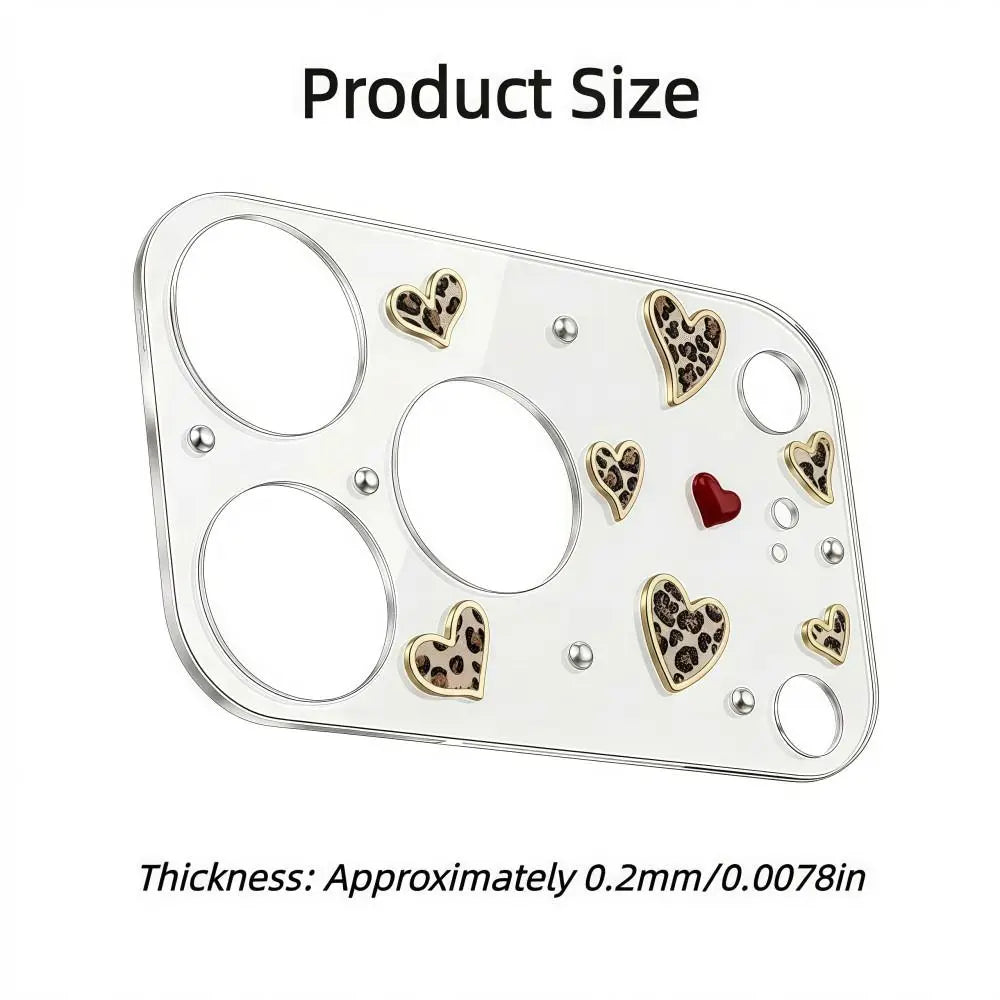 Diamond 3D Heart Camera Lens Protector – iPhone 17 Pro Max Camera Lens Protector Nixie