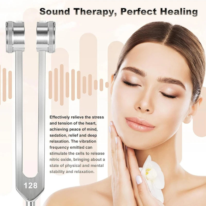 128Hz Tuning Fork Set – Aluminum Sound Therapy & Meditation Kit