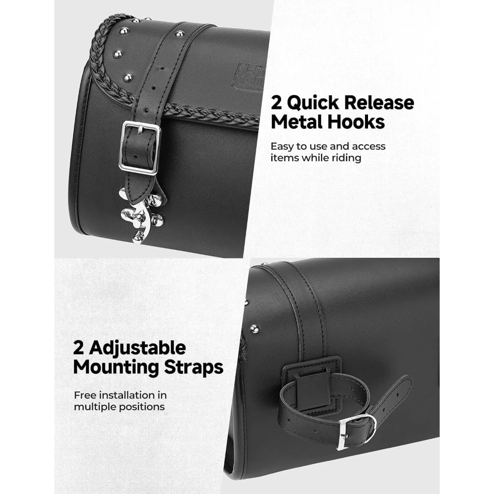 Motorcycle Fork Bag 4-5L PU Leather Waterproof Saddlebag Motorcycle Saddlebag Nixie
