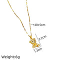 Luxury Bear Pendant Necklace – Gold Stainless Steel Clavicle Chain Pendant Necklace Nixie XL2606-841