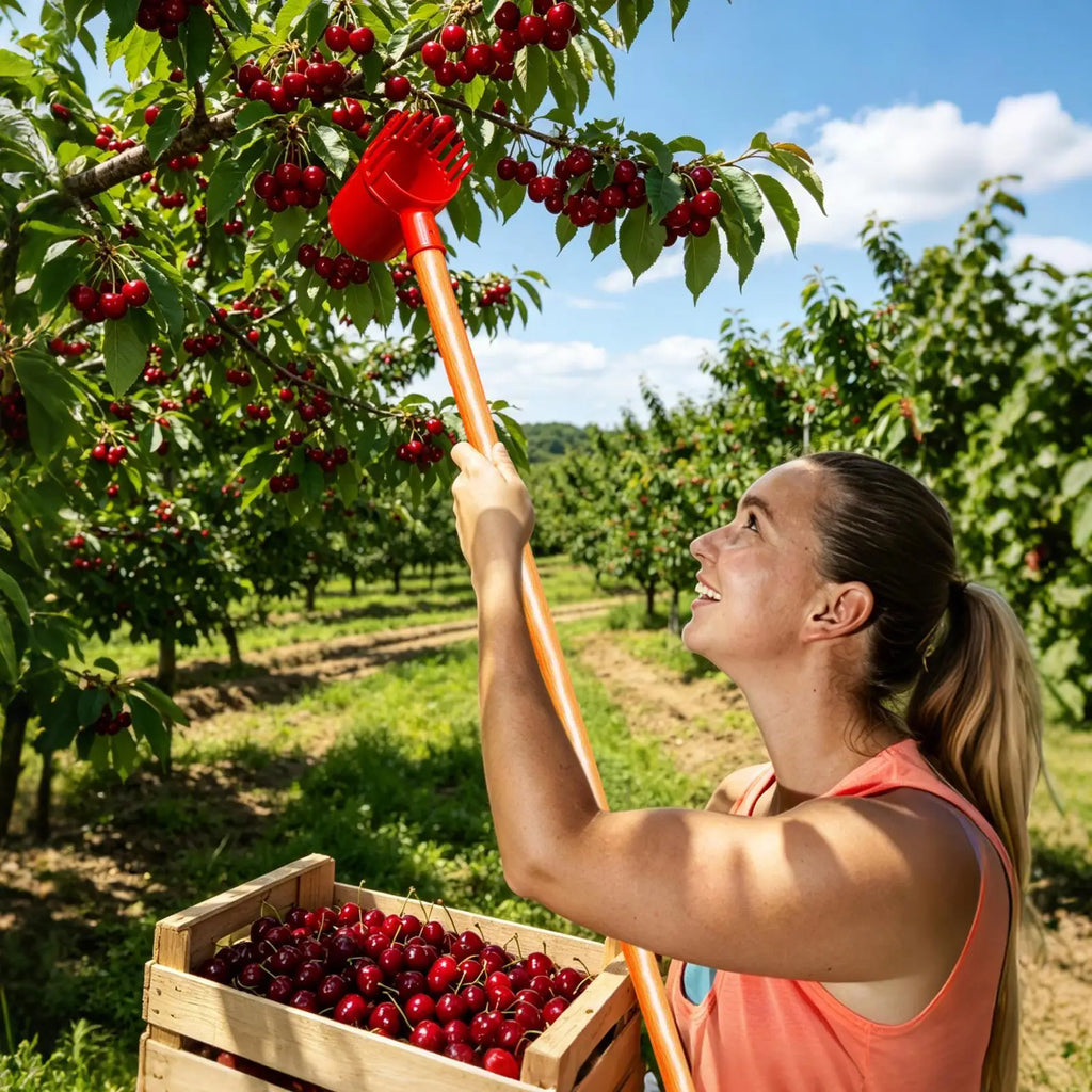 Berry Picker Tool – Fruit Scoop with Comb Teeth & Pole Extension