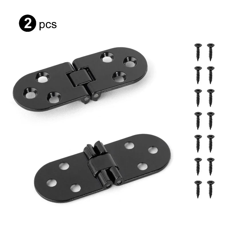 2pcs 180° Foldable Zinc Alloy Hinges for Tables & Cabinets Furniture Hinge Nixie black 2pcs